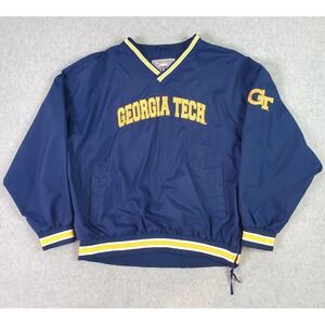Vintage Georgia Tech Pullover Jacket Mens XL Blue NCAA Football Genuine Stuff